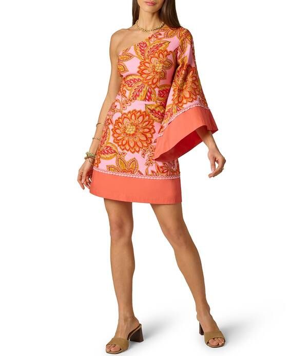アドリアナ パペル レディース トップス ワンピース プリント ミニ Adrianna by Adrianna Papell One Sleeve Printed Sheath Mini Dress Pink Multi ピンク