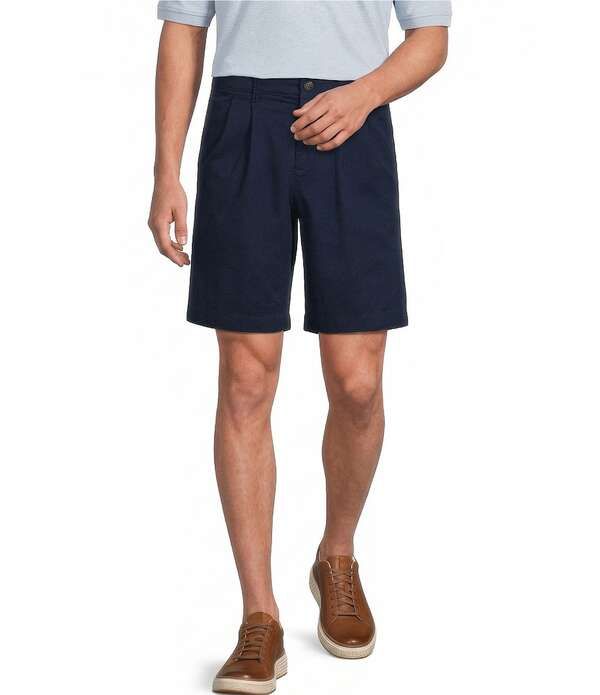 ラウンドトゥリーアンドヨーク メンズ ボトムス ハーフパンツ・ショーツ プリーツ トール ショートパンツ Roundtree Yorke Big Tall The Cloud Short Classic Fit Pleated 9 Inseam Washed