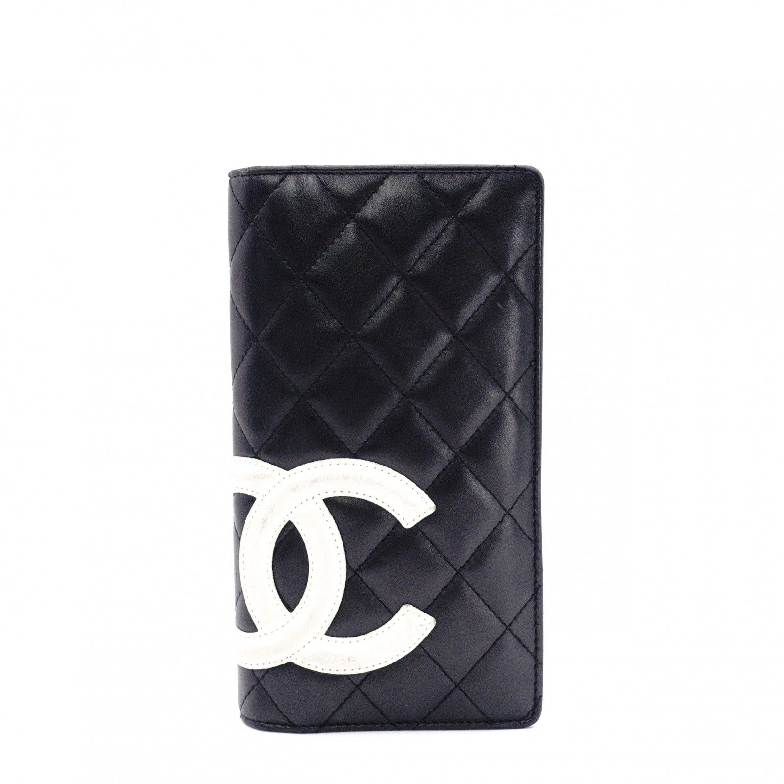 CHANEL シャネル カンボン ライン 長財布 レザー ブラック 財布