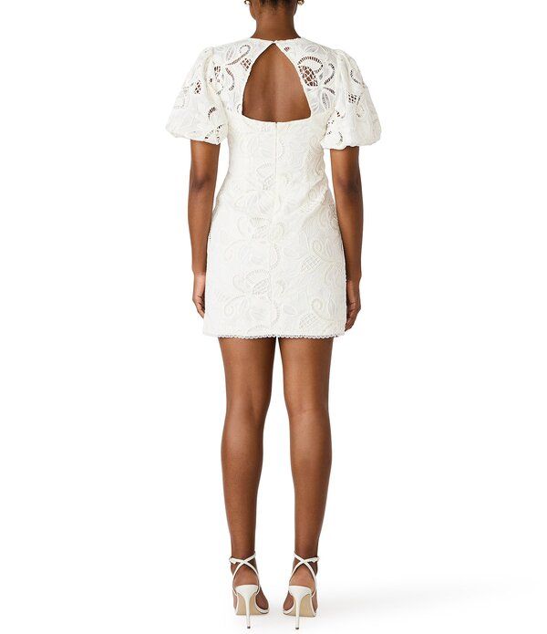 スティーブ マデン レディース トップス ワンピース クルーネック ミニ レース Steve Madden Elly Woven Lace Crew Neck Short Puff Sleeve Sheath Mini Dress Antique スティーブ マデン レディース トップス ワンピース クルーネック ミニ レース Steve Madden Elly Woven Lace Crew Neck Short Puff Sleeve Sheath Mini Dress Antique