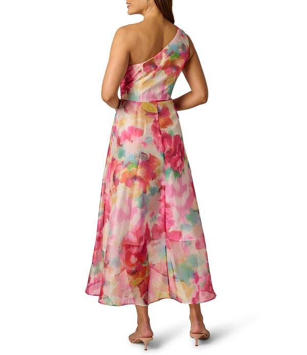 アドリアナ パペル レディース トップス ワンピース プチ プリント フリル ミディ Adrianna Papell Petite Size Printed Orgnaza One Shoulderuffle HighLow Midi Dress Ivory アドリアナ パペル レディース トップス ワンピース プチ プリント フリル ミディ Adrianna Papell Petite Size Printed Orgnaza One Shoulderuffle HighLow Midi Dress Ivory