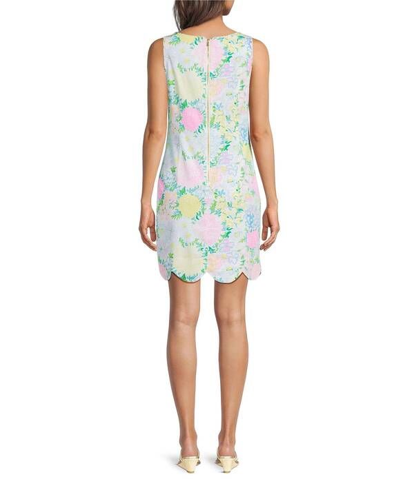 リリーピュリッツァー レディース トップス ワンピース クルーネック プリント ミニ ノースリーブ Lilly Pulitzer The Scallop Lilly Garden Print Crew Neck Sleevelesshift Mini Dres