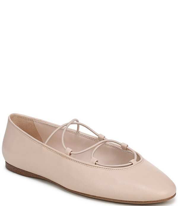 フランコサルト レディース シューズ パンプス レザー Franco Sarto Delira Leather Crossover Stretch Band Ballet Flats Blush ブラッシュ