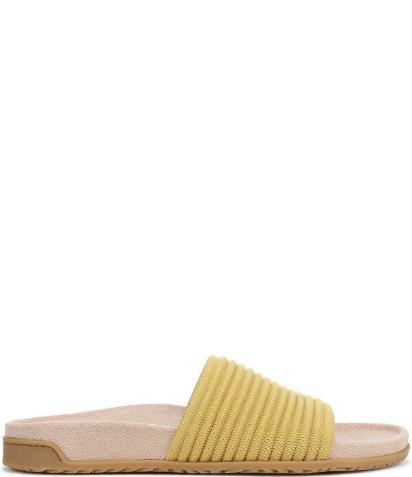 バイオニック レディース シューズ パンプス サンダル リブ ニット Vionic Evie Ribbed Knit Slide Sandals Dijon