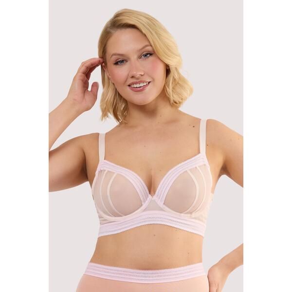 【送料無料】 プレイフルプロミス レディース ブラジャー アンダーウェア Playful Promises Icon Blush Pink Sheer Plunge Bra Pink