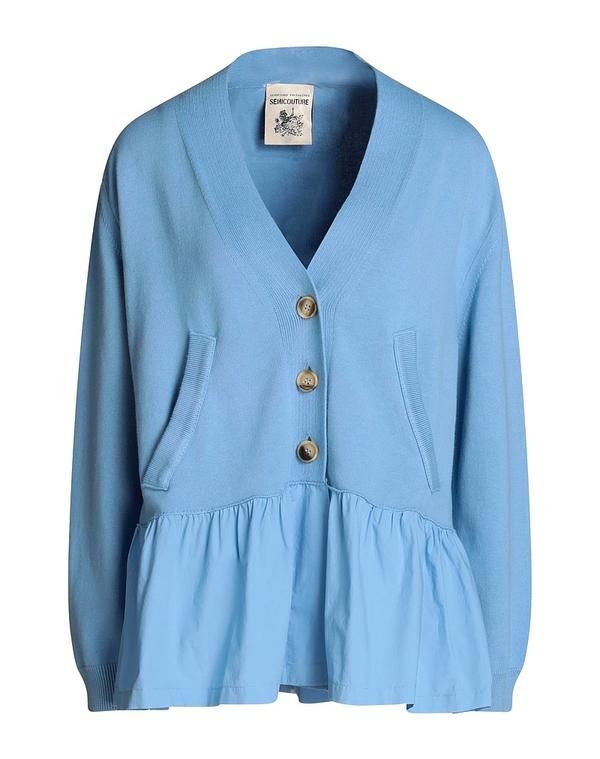 セミクチュール レディース アウター カーディガン SEMICOUTURE Light Blue ブルー