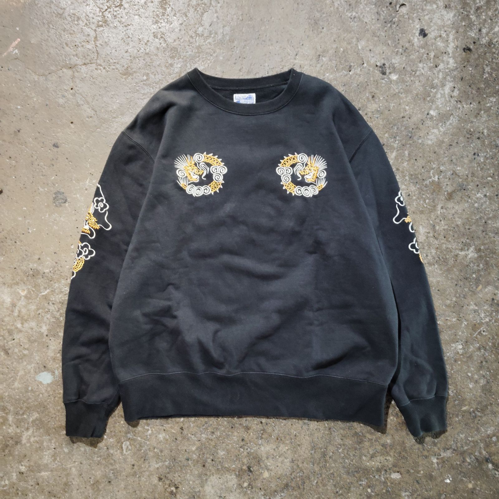 テーラー東洋 BEAMS別注 SUKA CREW SWEAT EMBROIDERED L BLACK 