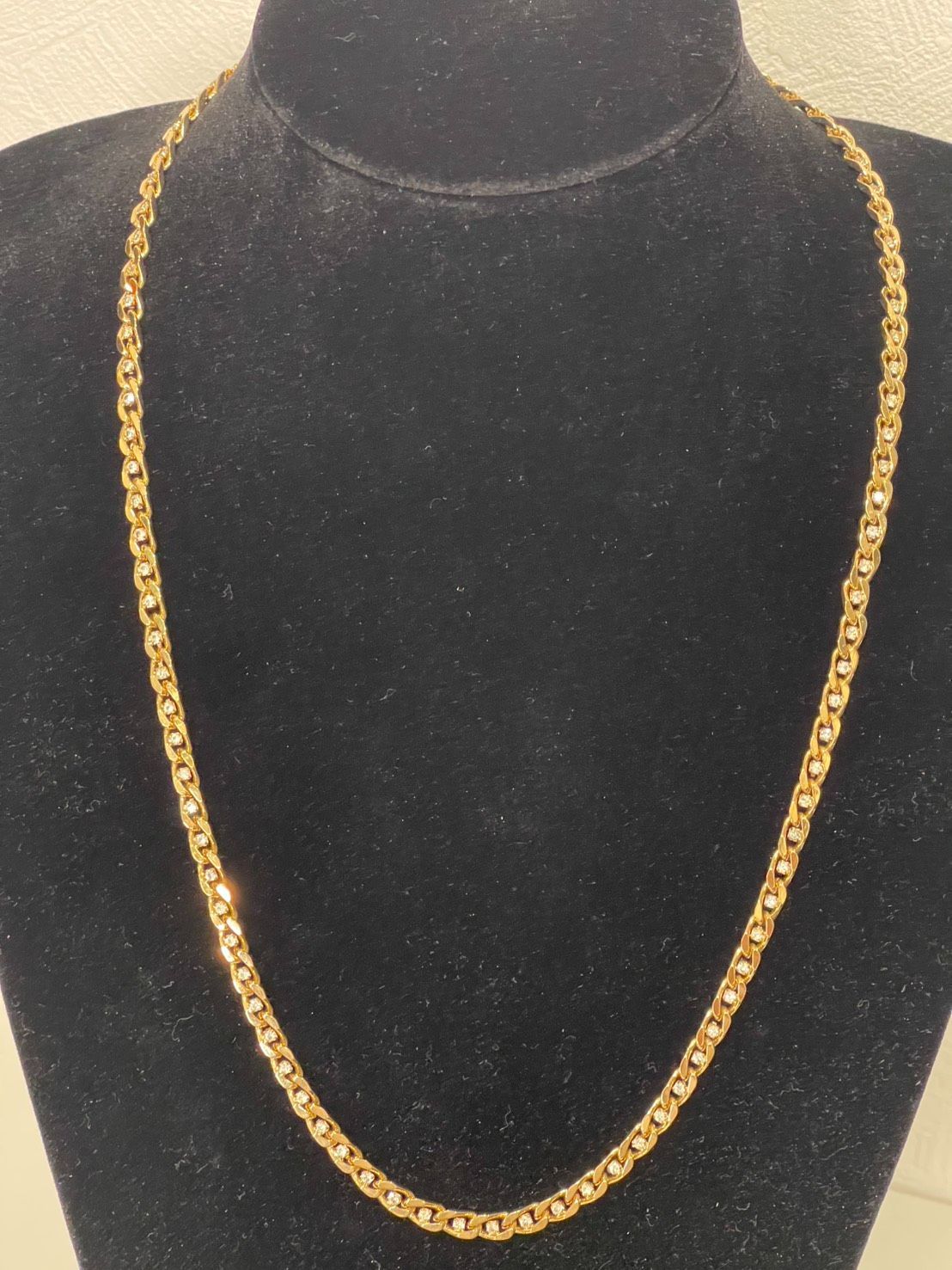 【美品】ジバンシー ネックレス 喜平 ラインストーン ゴールド 60cm