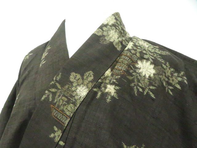 【一輝堂】紬 着物 正絹 身丈約157cm 裄丈約65cm 26z05-2416
