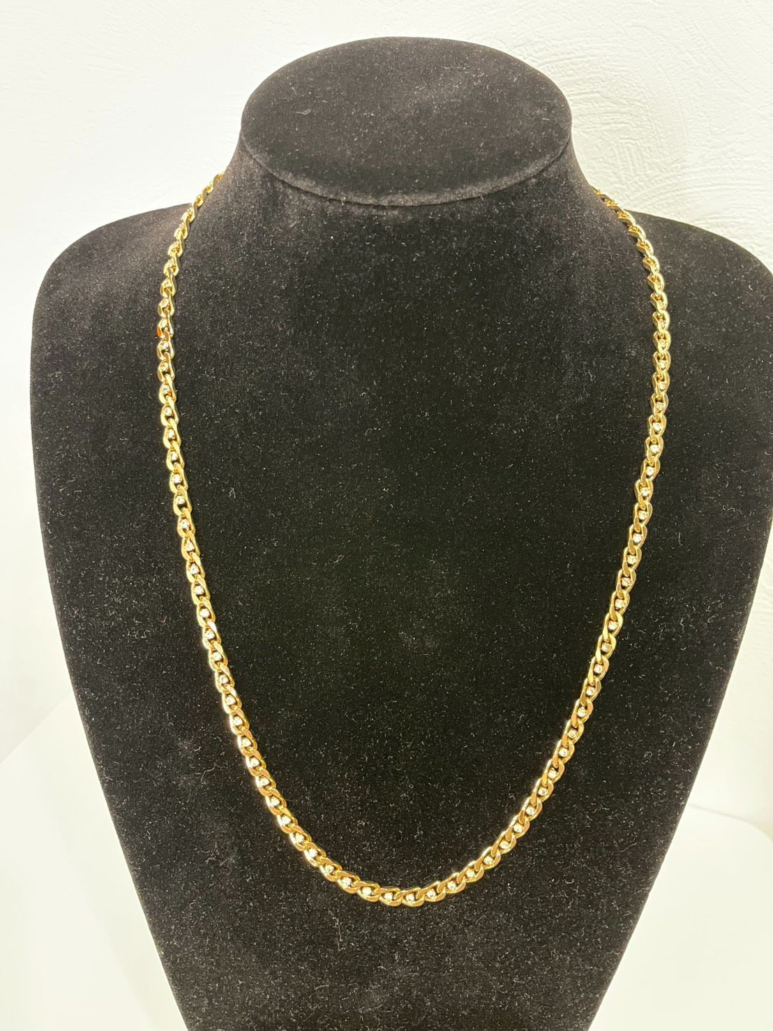 【美品】ジバンシー ネックレス 喜平 ラインストーン ゴールド 60cm