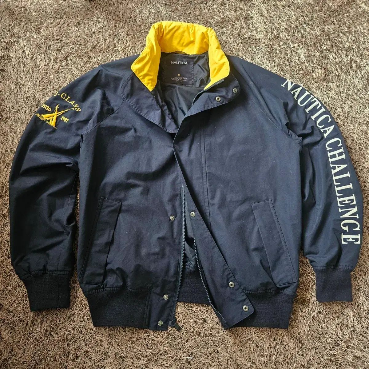 NAUTICA(ノーティカ) オールドスクール Spellout ナイロン ジップアップ ブルゾン M size