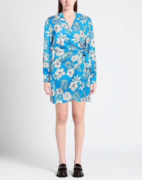 ピンコ レディース トップス ワンピース ラップドレス PINKO Azure Blue ブルー