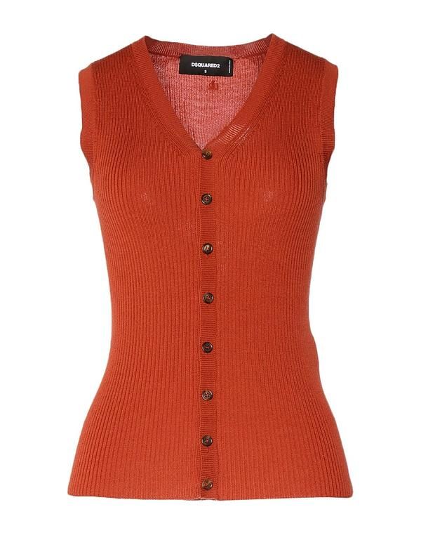 ディースクエアード レディース アウター カーディガン DSQUARED2 Reddish Brown ブラウン