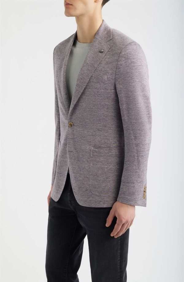 ジャックビクター メンズ アウター ジャケット・ブルゾン ウール コート ニット リネン Jack Victor Hartford Mauve Mlange Knit Linen Wool Blend Sport Coat Mauve