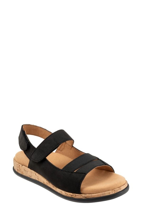 トロッターズ レディース シューズ サンダル ミニ Trotters Gemini Slingback Wedge Sandal Multiple Widths Available Black Nubuck ブラック