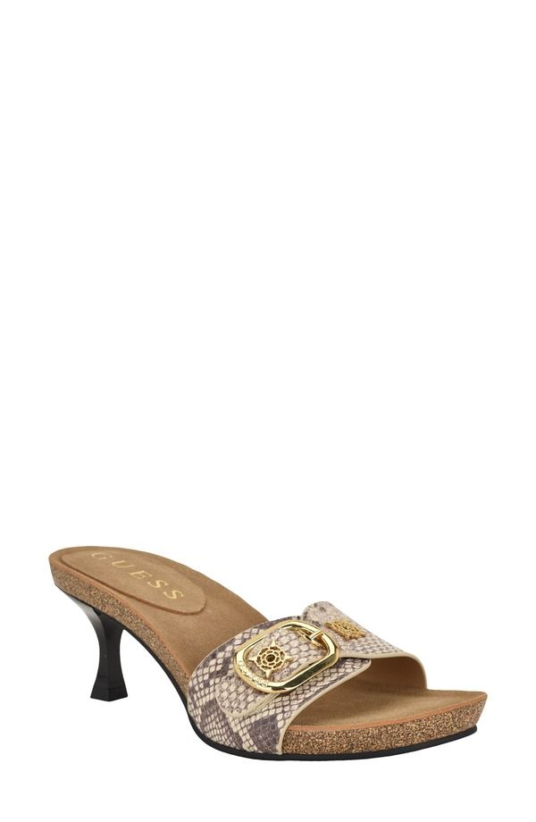 ゲス レディース シューズ サンダル GUESS Dexta Buckle Strap Sandalight Natural