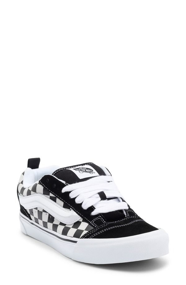 バンズ レディース シューズ スニーカー スエード Vans Knu Skool Suede Low Top Sneaker Checkerboard BlackTrue White ホワイト