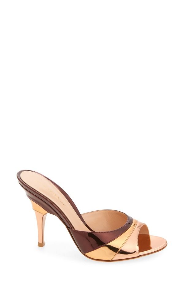 ジャンヴィト ロッシ レディース シューズ サンダル トール Gianvito Rossi Metallic Slide Sandal Rose Gold Bronze Cabernet ゴールド