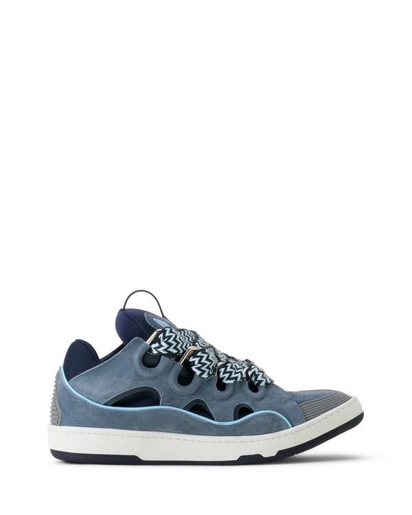 ランバン レディース シューズ スニーカー レザー Lanvin Curb Leather Sneakers GreyBlue グレー