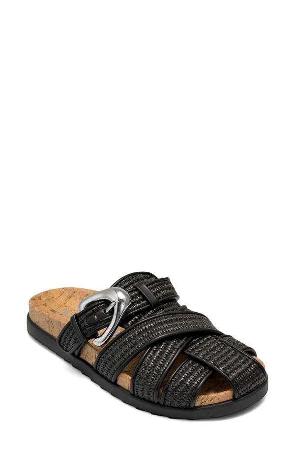 エアロソールズ レディース シューズ サンダル Aerosoles Liberty Woven Raffia Fisherman Mule Black Basket Raffia ブラック