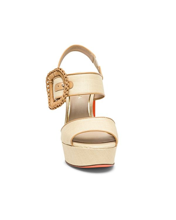 サントーニ レディース シューズ サンダル レザー ヒール Santoni Womens Leather HighHeel Sandal Natural