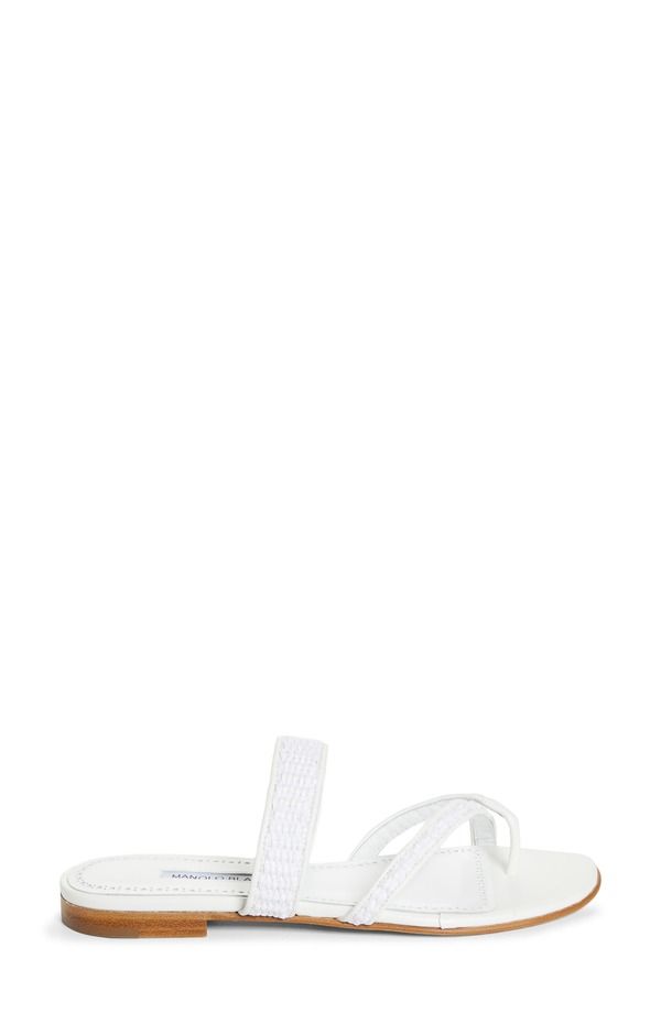 マノロ ブラニク レディース シューズ サンダル Manolo Blahnik Susa Crossover Sandal White ホワイト