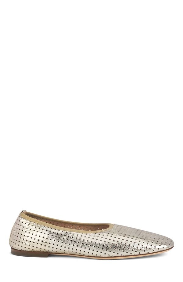 エージーエル レディース シューズ サンダル AGLucy Perforated Ballet Flat Platinum Leather