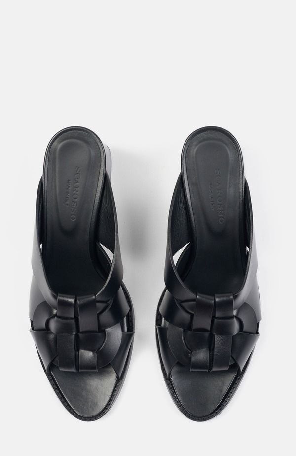 スカロッソ レディース シューズ サンダル SCAROSSO Aida Sandals Black Calf ブラック