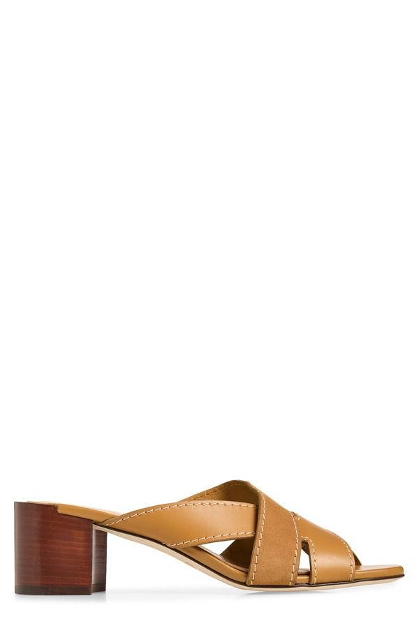 トッズ レディース シューズ サンダル ヒール Tods Block Heel Slide Sandal Biscotto Chiaro