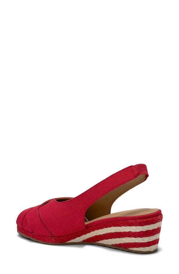 エアロソールズ レディース シューズ サンダル リネン Aerosoles Roberta Linen Slingback Espadrille Wedge Sandal Rich Red Linen レッド