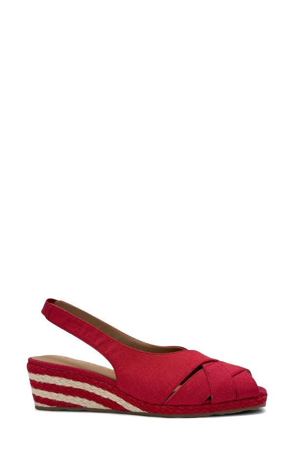 エアロソールズ レディース シューズ サンダル リネン Aerosoles Roberta Linen Slingback Espadrille Wedge Sandal Rich Red Linen レッド