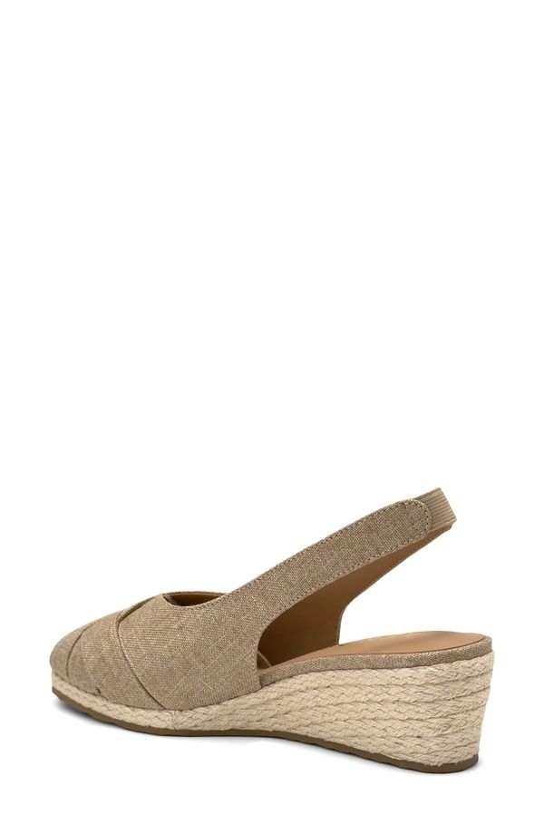エアロソールズ レディース シューズ サンダル リネン Aerosoles Roberta Linen Slingback Espadrille Wedge Sandal Dark Linen