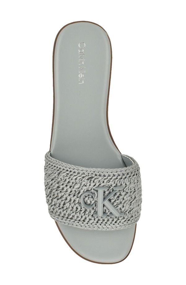 カルバンクライン レディース シューズ サンダル Calvin Klein Kamine Slide Sandalight Blue Woven ブルー