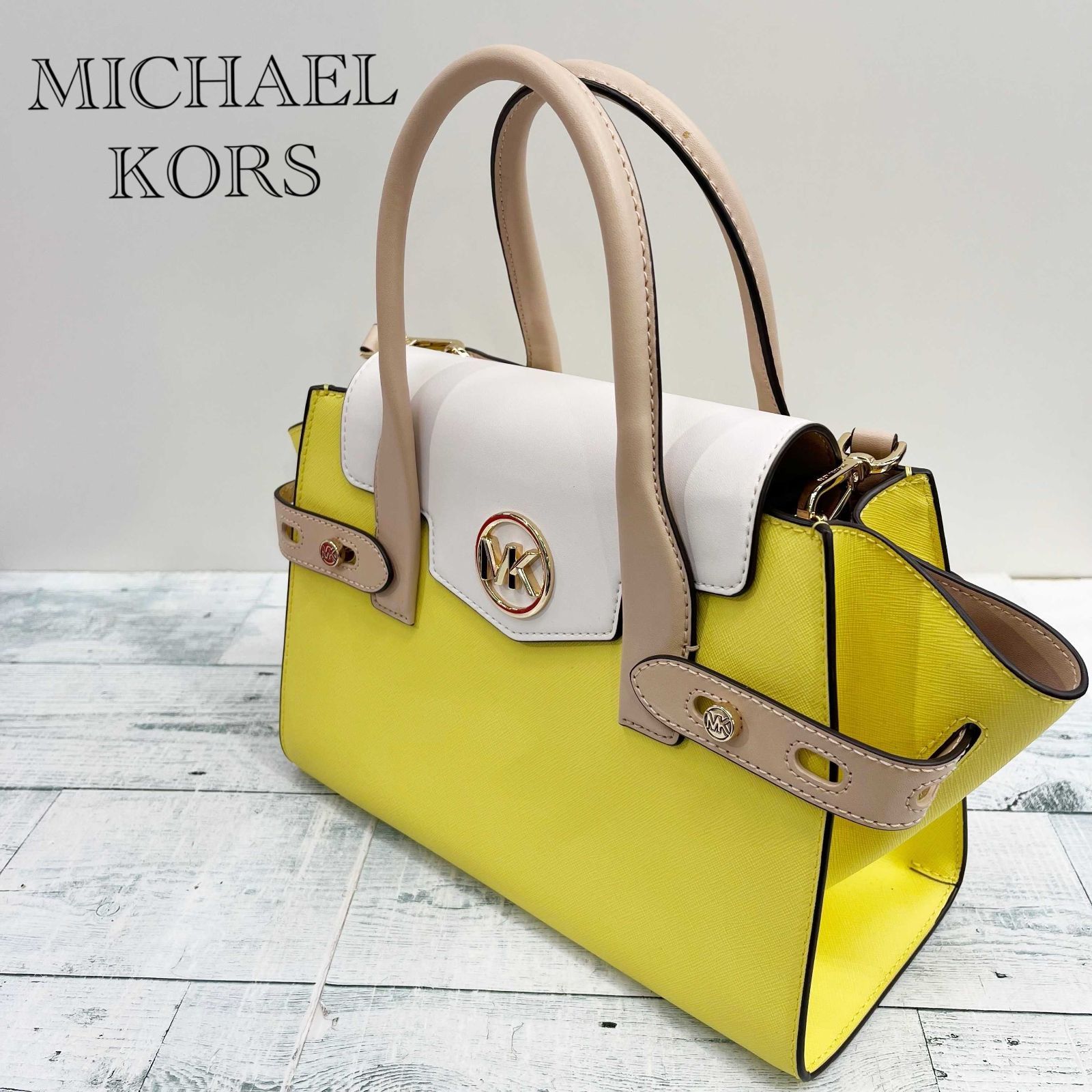 未使用✨ マイケルコース ショルダーバッグ ハンド ロゴゴールド金具 2way MICHAEL KORS マイケルコース ツートーンカラー 2way