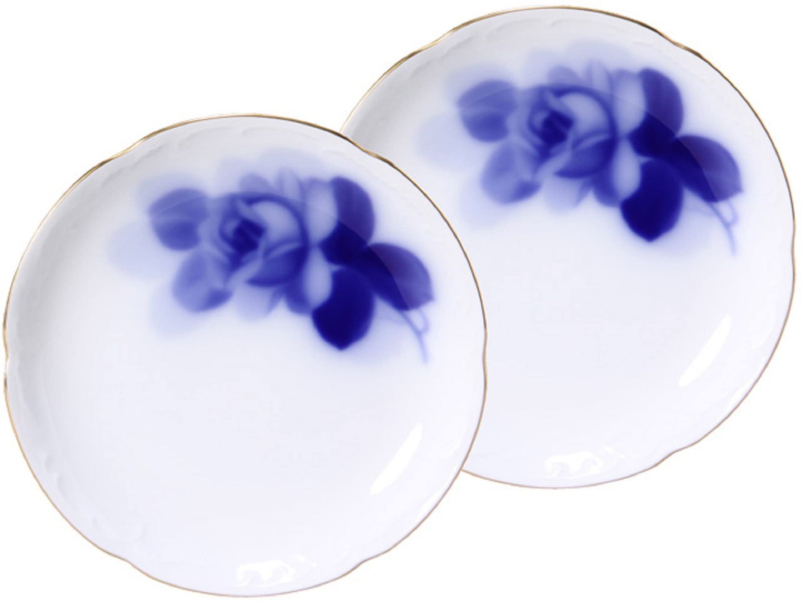 新品 大倉陶園 ブルーローズ 15cm銘々皿ペアセット プレート 日本製 54HR/8211