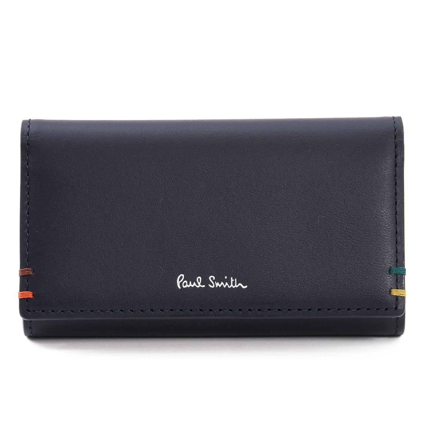 新品 [ポールスミス] ラッピング済/名入れ可 ハイライトステッチSS24 キーケース 5連 レザー 牛革 813006 P851 (ネイビー 名入れなし) 17,085円