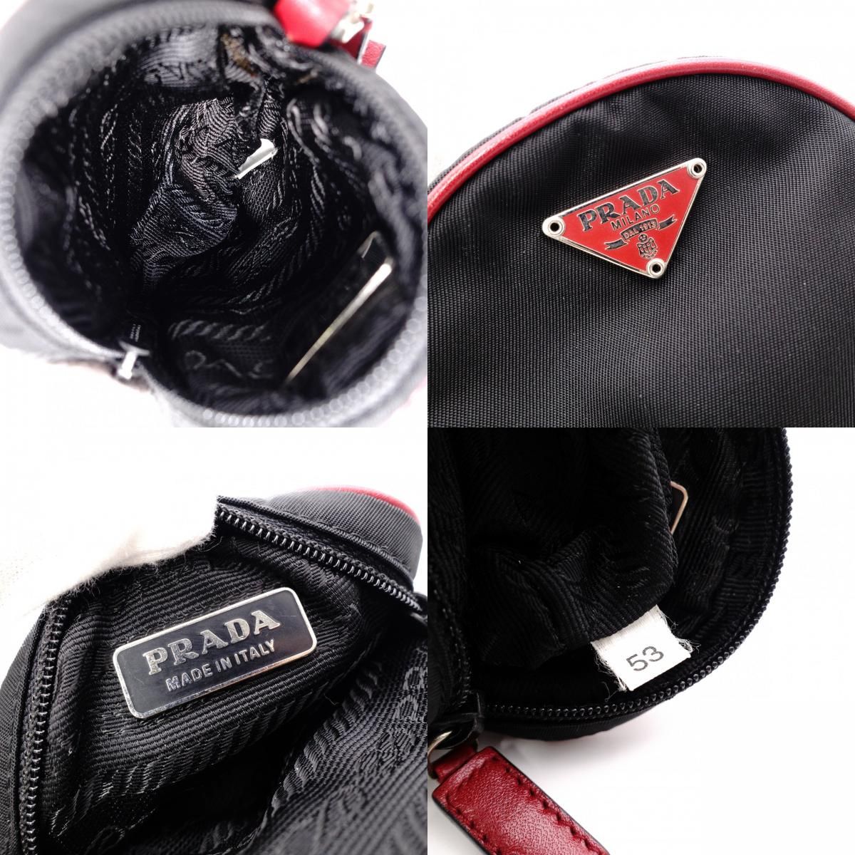 PRADA プラダ コインケース ナイロン ブラック レッド 小物入れ ポーチ 