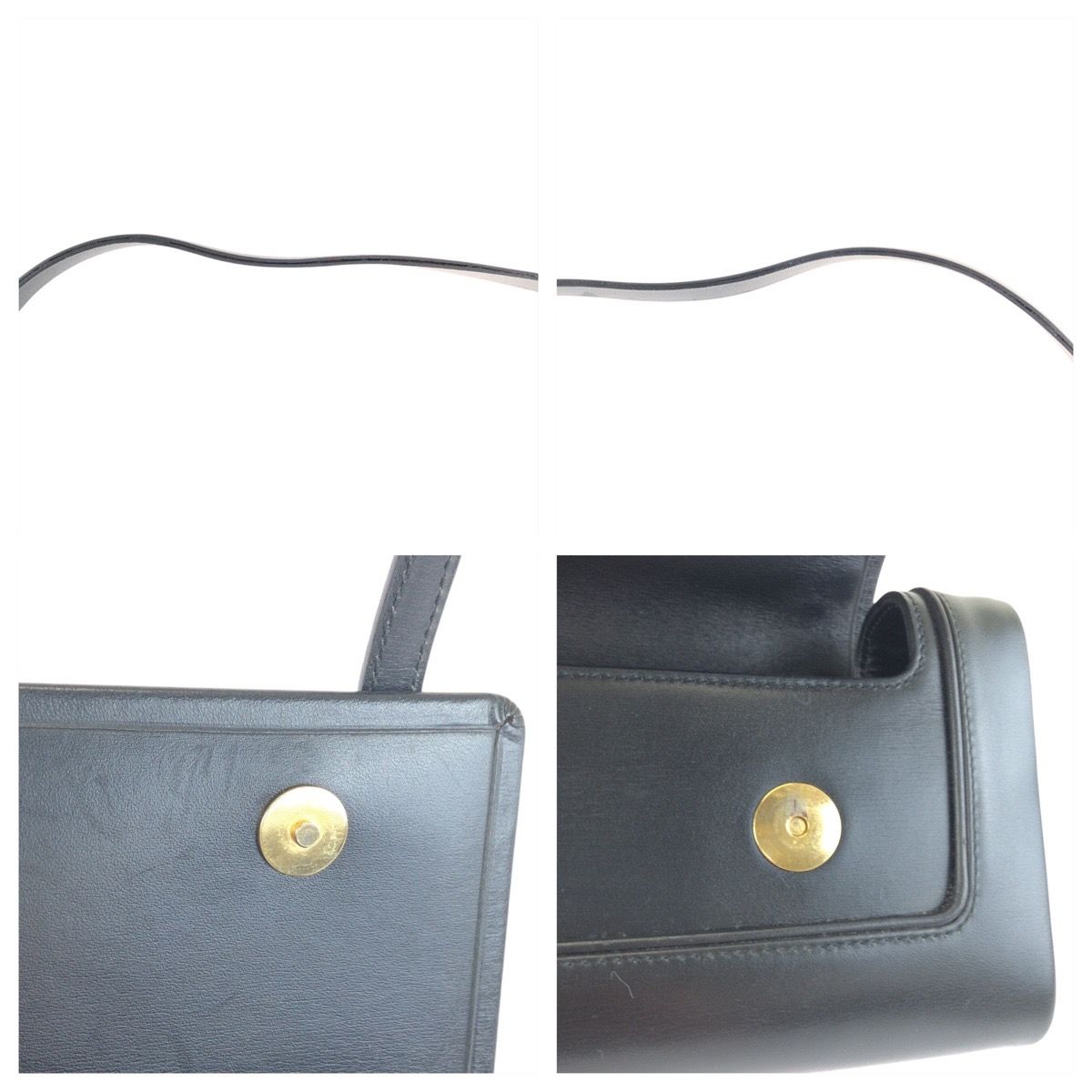 美品 LOEWE ロエベ アナグラム ブラック 黒 ゴールド金具 レザー