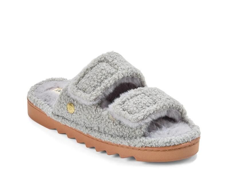 ディアフォームズ レディース シューズ サンダル DearfoamsRegina Teddy Slide Slipper Womens Grey グレー