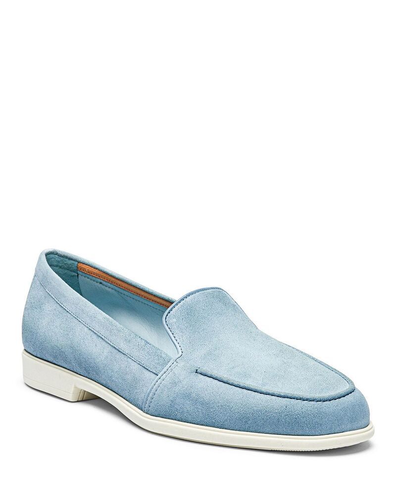 サントーニ レディース シューズ スリッポン・ローファー スエード Santoni Womensuede Loafer LightPastel Blue ブルー