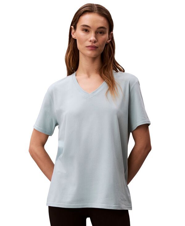 カルバンクライン レディース トップス Tシャツ Vネック Calvin Klein Performance Womens ClassicFit VNeck TShirt Ether