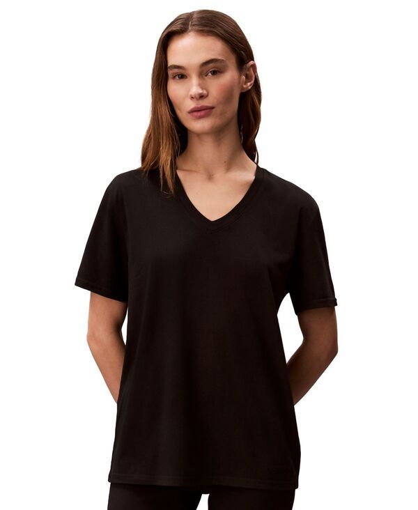 カルバンクライン レディース トップス Tシャツ Vネック Calvin Klein Performance Womens ClassicFit VNeck TShirt Black ブラック