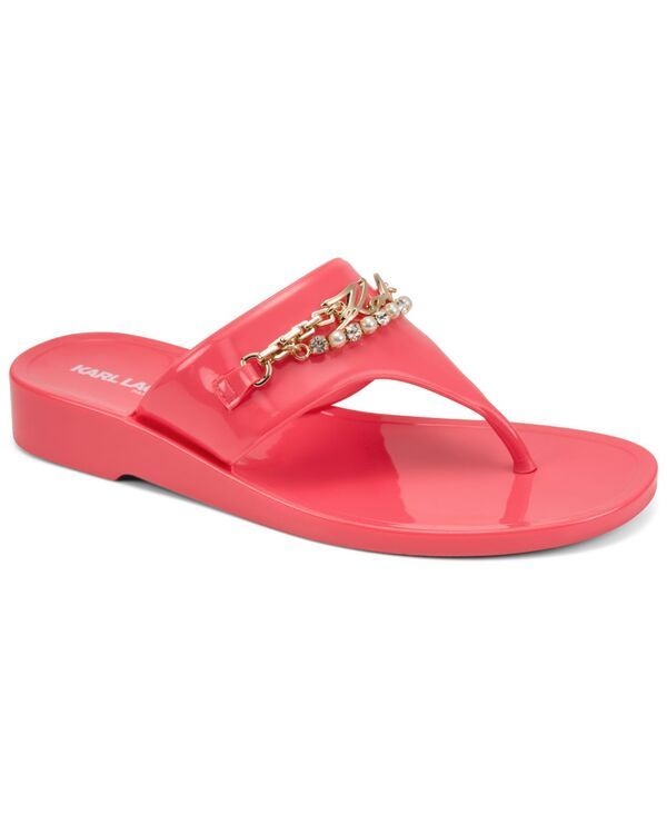 カール ラガーフェルド レディース シューズ スリッポン・ローファー サンダル KARLAGERFELD PARIS Womens Vesperina Jelly SlipOn Thong Flat Sandalsunset Coral Jelly コーラル