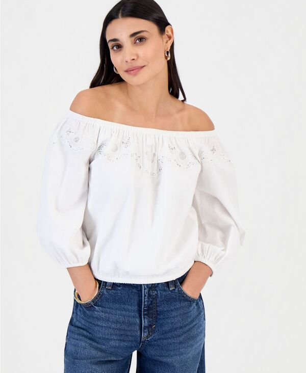アイエヌシー インターナショナル コンセプト レディース トップス シャツ フラワー柄 ブラウス レース フラワー INC International Concepts Womens Floralace OffTheShoulder Blouse Bright