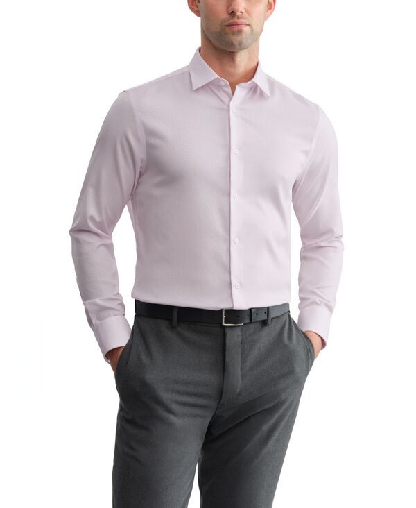 カルバンクライン メンズ トップス シャツ スリムフィット コットン Calvin Klein Refined Cotton Stretch Menslim Fit Dresshirt Pink ピンク