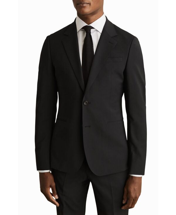 レイス メンズ アウター ジャケット・ブルゾン ウール ブレザー REISS Mens TailoredFit WoolBlend SingleBreasted Suit Blazer Black ブラック