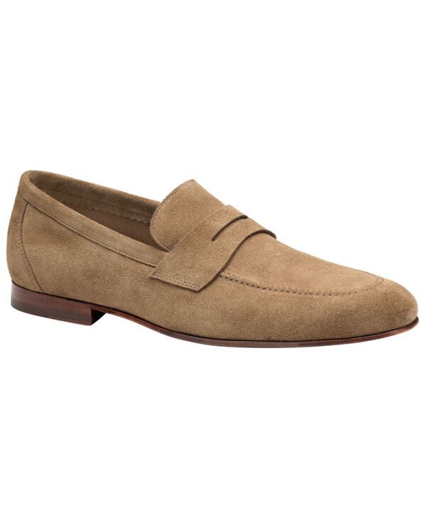 ジョンストンアンドマーフィー メンズ シューズ スリッポン・ローファー Johnston Murphy Mens Higgins Round Toe Penny Loafer Taupe Sued トープ