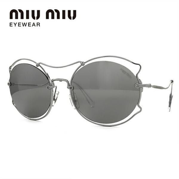 【訳あり】ミュウミュウ サングラス オーバル型 ミラーレンズ miu miu MU50SS 1BC2B0 57サイズ ユニセックス レディース アウトドア ドライブ 人気 セレブ 紫外線対策 プレゼント