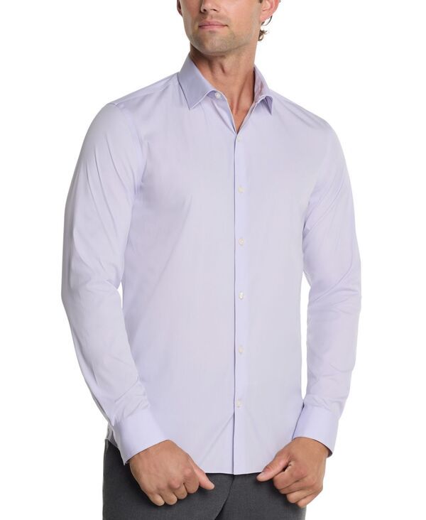 カルバンクライン メンズ トップス シャツ Calvin Klein Mens CK X ExtraSlim Stretch Dresshirt Lavender Mist ラベンダー