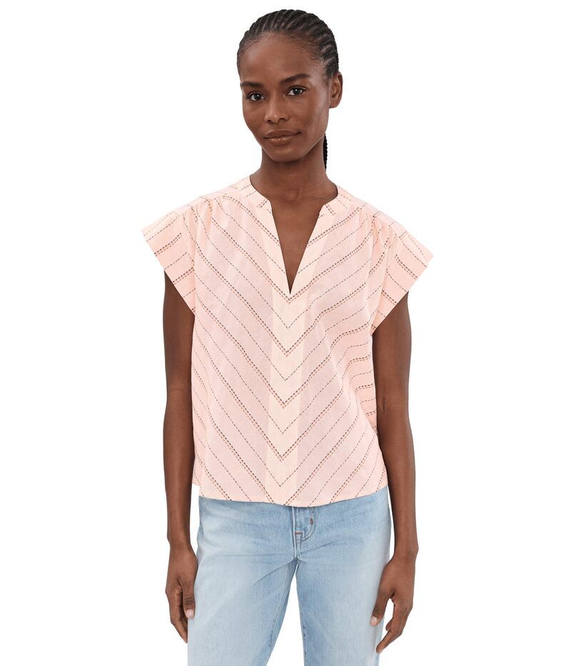 リヴァプール ロサンゼルス レディース トップス シャツ プチ Liverpoolos Angeles Petite Short Sleeve Popover Woven TopWo Pink Multi Stri ピンク